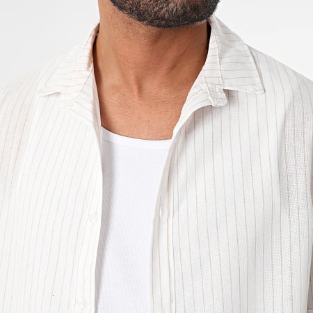 MTX - Set camicia a maniche corte e pantaloncini da jogging a righe bianche