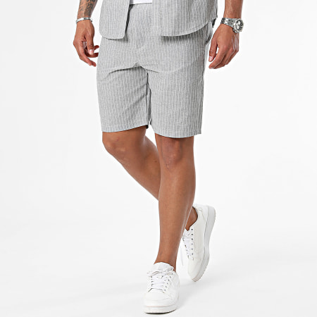 MTX - Camicia a maniche corte e pantaloncini da jogging a righe Set grigio erica