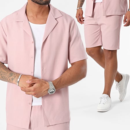 MTX - Set camicia a maniche corte e pantaloncini da jogging rosa