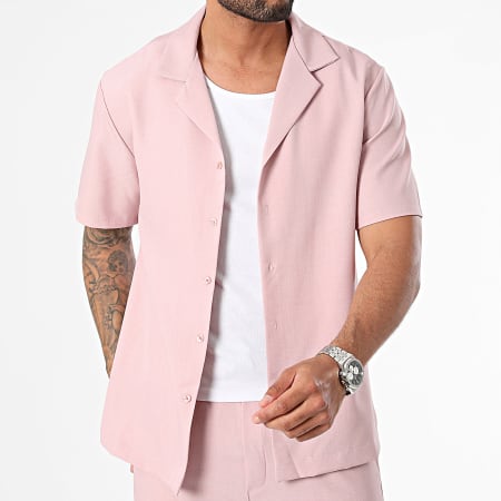 MTX - Set camicia a maniche corte e pantaloncini da jogging rosa