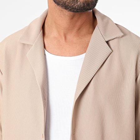 MTX - Set camicia a maniche corte e pantaloncini da jogging beige