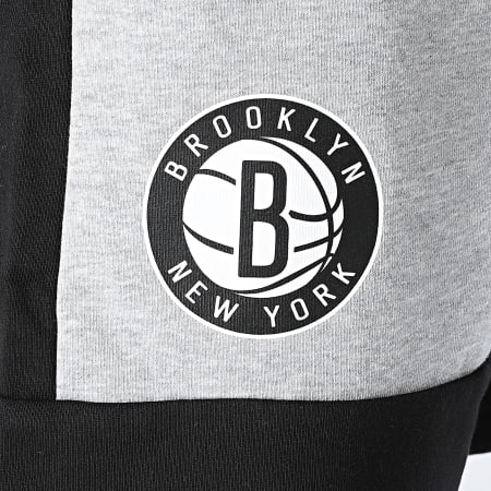 New Era - NBA Colour Block Brooklyn Nets Stripe Jogging Shorts 60502655 Heather Grey Black