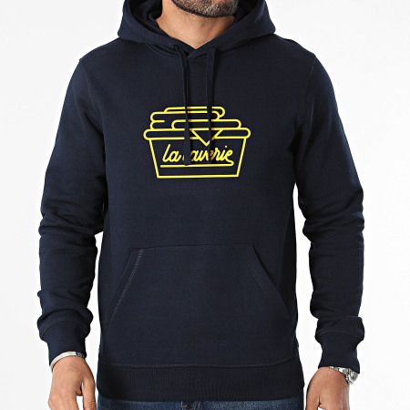 Sweat à Capuche Vintage Welton Iowa - Imprimé Sport Rétro Bleu Marine - Coupe Classique - 241 G