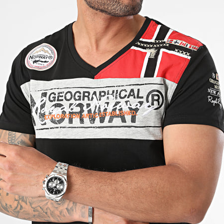 Geographical Norway - Tee Shirt Col V Jidney Noir