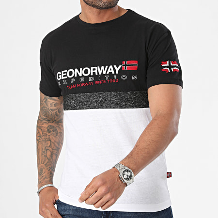 Geographical Norway - Jdouble T-shirt Zwart Wit