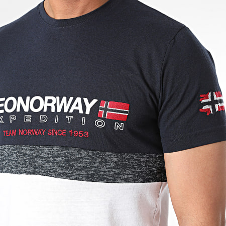 Geographical Norway - Jdouble Tee Shirt Azul Marino Blanco