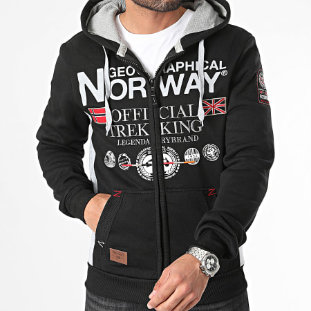 Geographical Norway - Gafont Hooded Zip Sweat Top Zwart