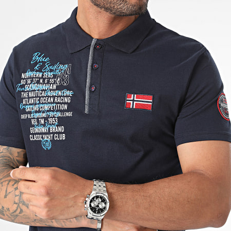 Geographical Norway - Polo Manches Courtes Kancre Bleu Marine