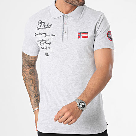 Geographical Norway - Kancre Polo Korte Mouw Heide Grijs