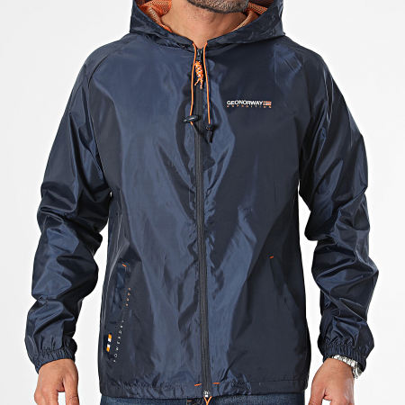 Geographical Norway - Coupe-Vent Capuche Bleu Marine