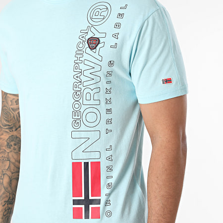 Geographical Norway - Tee Shirt Bleu Clair