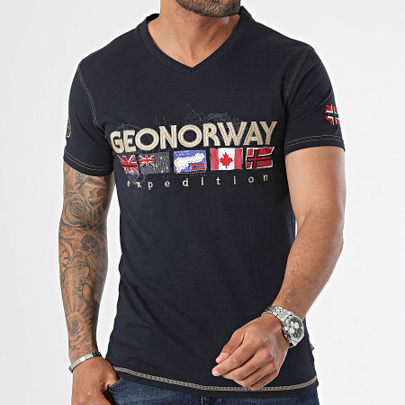 Geographical Norway - Marine V-hals T-shirt