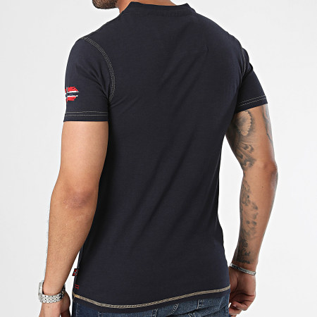 Geographical Norway - Camiseta azul marino con cuello de pico