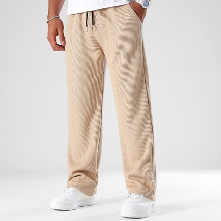 LBO - Pantaloni da jogging in maglia testurizzata 0964 Beige