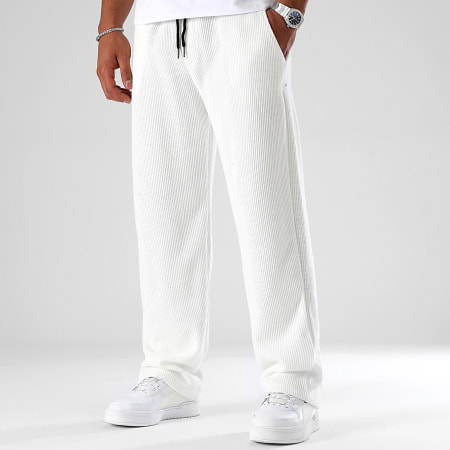 LBO - Pantaloni da jogging in maglia testurizzata 1229 Bianco
