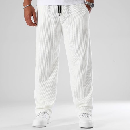 LBO - Pantaloni da jogging in maglia testurizzata 1229 Bianco