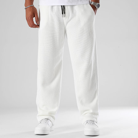 LBO - Pantalon Jogging Texturé Mailles 1229 Blanc