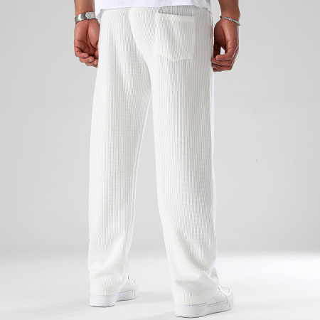 LBO - Pantaloni da jogging in maglia testurizzata 1229 Bianco