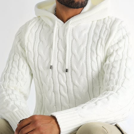 LBO - Grote Kabelgebreide Hoodie 0517 Licht Beige