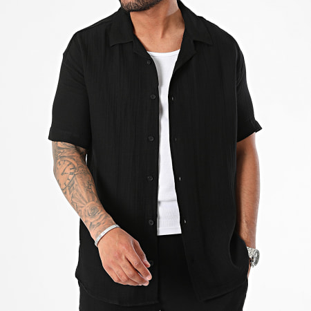 Mackten - Ensemble Chemise Manches Courtes Et Short Jogging Noir