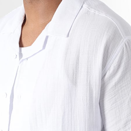 Mackten - Set camicia a maniche corte e pantaloncini da jogging bianco