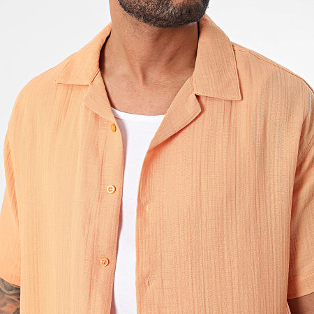 Mackten - Conjunto naranja de camisa de manga corta y pantalón corto de jogging