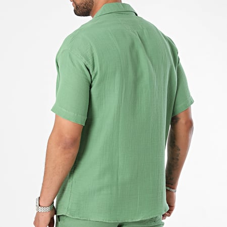 Mackten - Ensemble Chemise Manches Courtes Et Short Jogging Vert