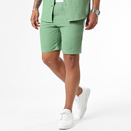 Mackten - Camicia a maniche corte e pantaloncini da jogging verde