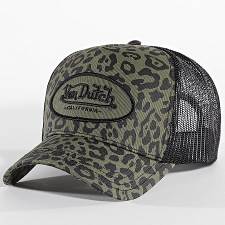 Von Dutch - Casquette Trucker Leopard Vert Kaki Noir