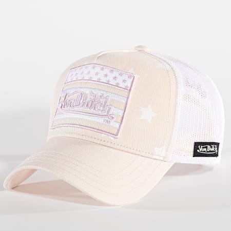 Von Dutch - Casquette Trucker Star Beige Blanc