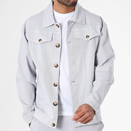 Aarhon - Conjunto de chaqueta y vaqueros 23215-23151 Gris