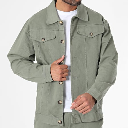 Aarhon - Set giacca e jeans 23215-23151 Verde Khaki