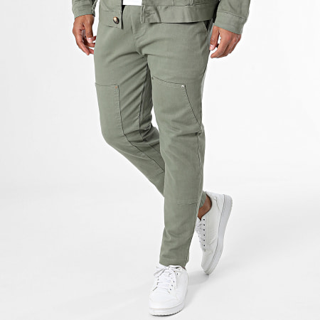 Aarhon - Set giacca e jeans 23215-23151 Verde Khaki