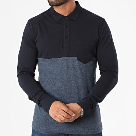 American People - Poloshirt met lange mouwen Perkins 103-05 Navy