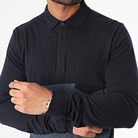 American People - Poloshirt met lange mouwen Perkins 103-05 Navy