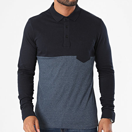 American People - Poloshirt met lange mouwen Perkins 103-05 Navy