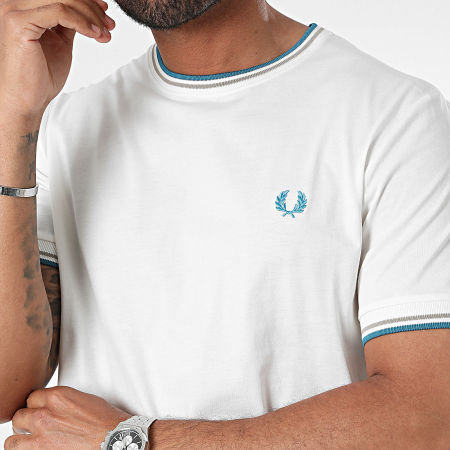 Fred Perry - M1588 Maglietta con punta gemella bianca