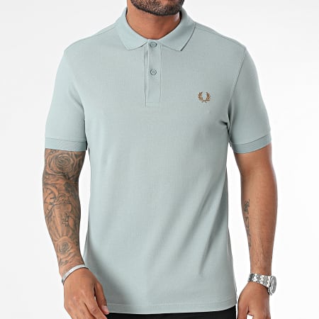 Fred Perry - Fred Perry M6000 Effen Polo met Korte Mouwen Lichtblauw