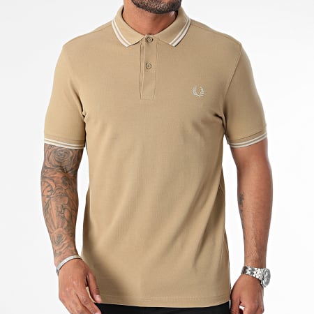 Fred Perry - Polo manica corta Twin Tipped MM3600 Camel
