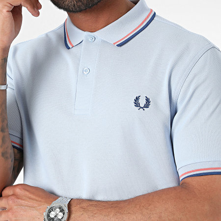 Fred Perry - Polo Manches Courtes Twin Tipped MM3600 Bleu Clair