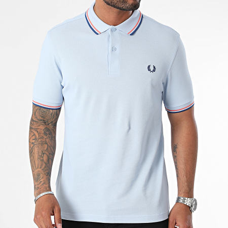 Fred Perry - Polo manica corta Twin Tipped MM3600 Azzurro