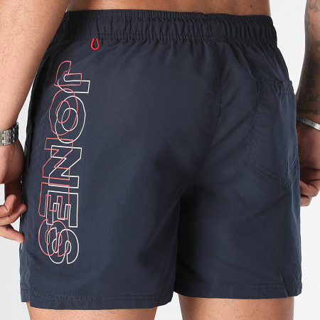 Jack And Jones - Pantaloncini da bagno Fiji con doppio logo, blu navy