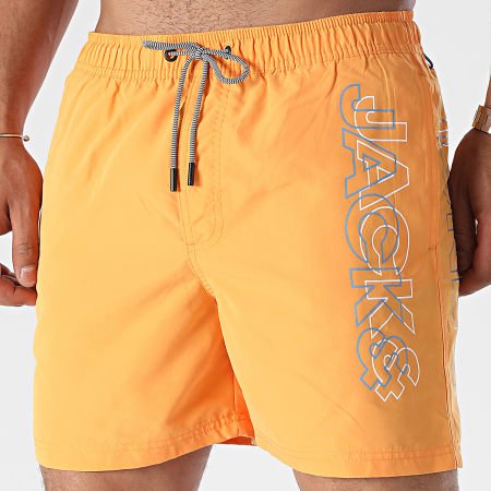 Jack And Jones - Pantaloncini da bagno Fiji con doppio logo Arancione