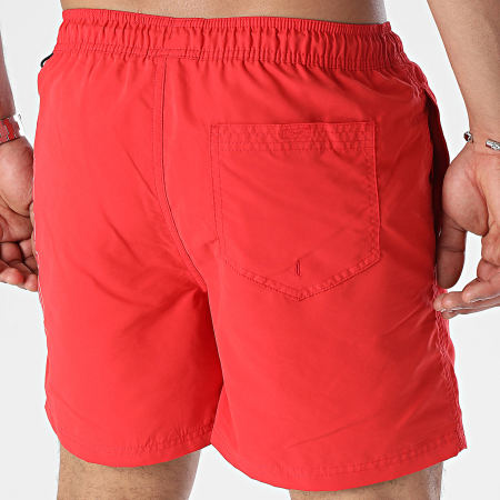Jack And Jones - Pantaloncini da bagno Fiji con doppio logo rosso mattone