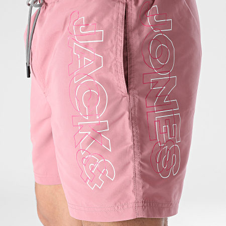 Jack And Jones - Pantaloncini da bagno Fiji con doppio logo Rosa