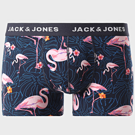 Jack And Jones - Set van 5 roze flamingo's marineblauw zwart gebloemde boxershorts