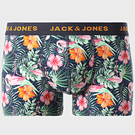 Jack And Jones - Juego de 5 bóxers florales rosa flamenco azul marino negro