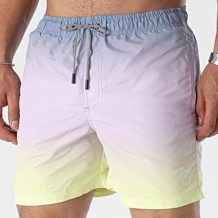 Jack And Jones - Fiji Zwemshort Grijs Geel Kleurverloop