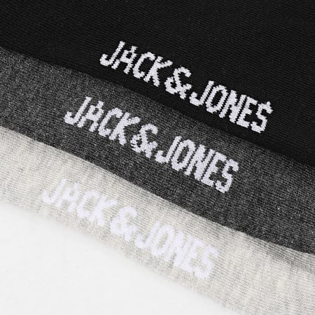 Jack And Jones - Lot De 3 Paires De Chaussettes Rafael Noir Gris Anthracite Gris Clair