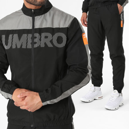 Survêtement Fille Umbro - Zippé Noir Et Rose, Manches Longues 100% Polyester